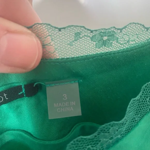 Brazeau Tricot Elegant Green Women's Slip Dress - Picture 5 of 6